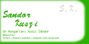 sandor kuszi business card